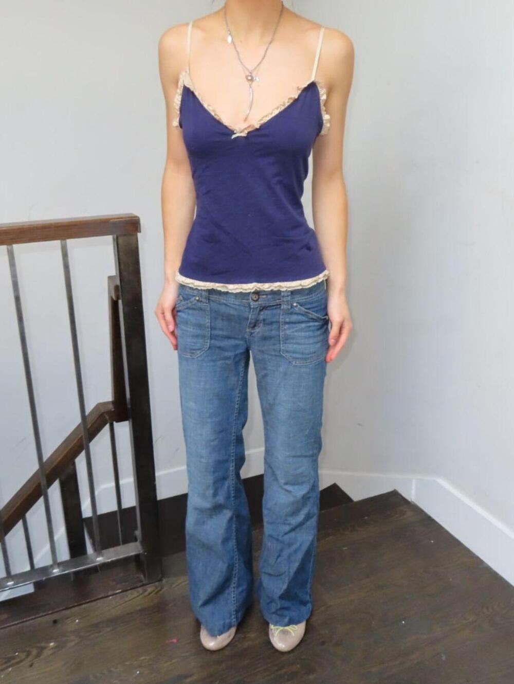 Victoria's Secret Women's Cream and Navy Vests-tanks-cami
